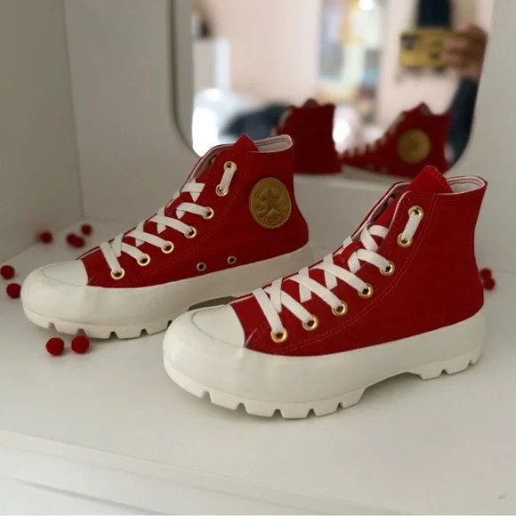 Converse Chuck Taylor All Star Move Platform - Red/Gold Limited Edition - Picture 9 of 14